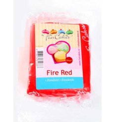 Fire Red - Pasta de zahar (fondant / icing martipan), de culoare rosu mac - 0.250 Kg