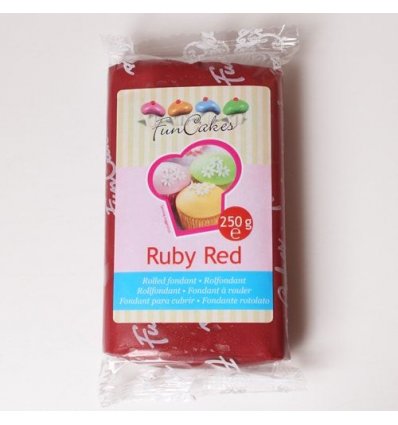 Ruby Red - Pasta de zahar (fondant), de culoare rosu rubiniu - 250g