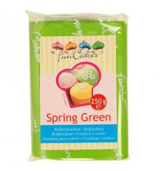 Spring Green - Pasta de zahar (fondant / icing / martipan), de culoare Verde crud, cu colorant natural si non-azo - 0.250Kg