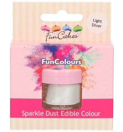FunCakes Colorant Alimentar Praf Sclipici Sparkle Dust - Argintiu Deschis - 3g