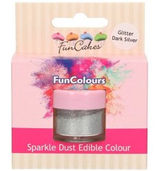Edible Sparkle Dust -Glitter Dark Silver- Food Color, 3.5g