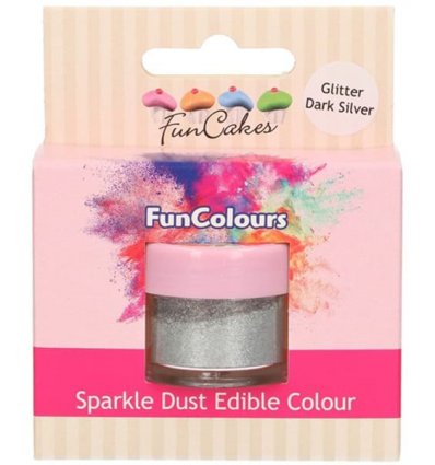 Colorant Alimentar Praf Sclipici -Argintiu Glitter Dark - Sparkle Dust, 3.5g