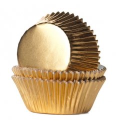 Cupe GOLD (aurii) pentru copt brioșe - set 24 buc. - House Of Marie